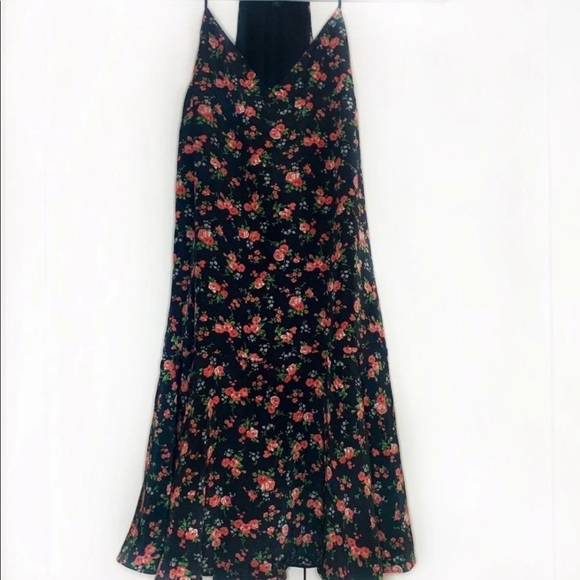 Floral black Express dress flowy size 2 - Picture 1 of 5